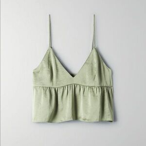 Aritzia Light Green Satin Camisole